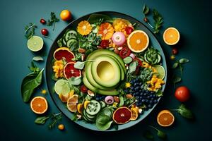 ai generativ bild av friska vegetarianer mat foto
