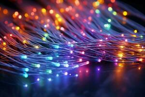 innovativ förbindelse fiber optisk. generera ai foto