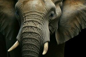 vibrerande färgrik elefant huvud närbild. generera ai foto