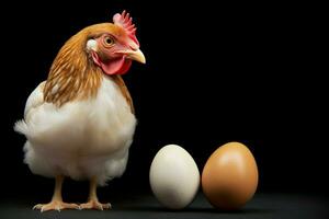 oval kyckling ägg. generera ai foto