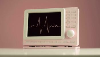hjärta övervaka mätning avgörande tecken, medicinsk teknologi. generativ ai. foto