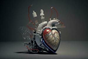 3d illustration design, hjärta batteri inspirerad förbi de mänsklig hjärta. generativ ai. foto