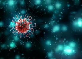 coronavirus covid-19 pandemi risk begrepp av de covid-19 virus sjukdom virus mikroskop stänga upp se. generativ ai. foto