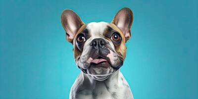 hund porträtt på en minimal bakgrund, ai generativ foto