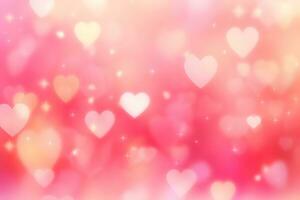 rosa hjärtan på en suddig bakgrund. generativ ai foto