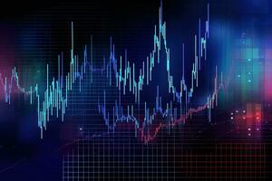 en färgrik bakgrund med en stock Diagram. generativ ai foto