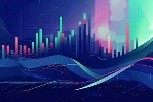 ett abstrakt illustration av en Graf Diagram. generativ ai foto