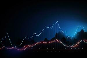 ett abstrakt Graf av en stock marknadsföra Diagram. generativ ai foto