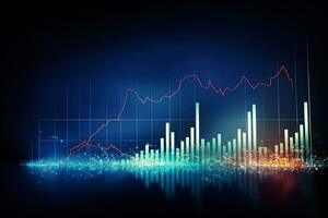 abstrakt Graf Diagram med en bar Graf och linje. generativ ai foto