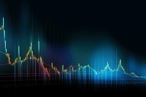 abstrakt stock Diagram med en linje av ljus. generativ ai foto