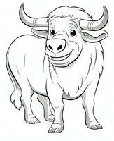 tecknad serie buffel vektor illustration. generativ ai foto
