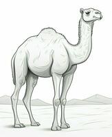 en kamel är stående i de öken. generativ ai foto