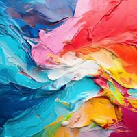 färgrik tjock måla blandad in i abstrakt bakgrund, ai generativ foto