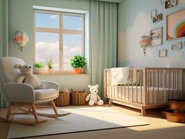 interiör av en småbarns rum, ai generativ foto