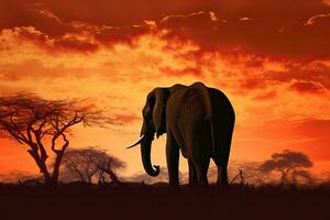 elefant i de miljö Sol , generativ ai foto