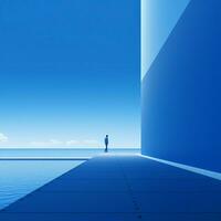blå minimalistisk tapet foto