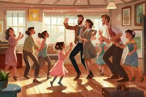 en förälder-barn dansa fest foto
