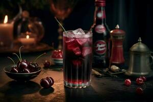 Coca Cola svart körsbär vanilj foto