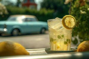 iskall citronsaft på en varm dag foto