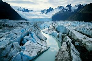 de hisnande skönhet av en sommar glaciär foto