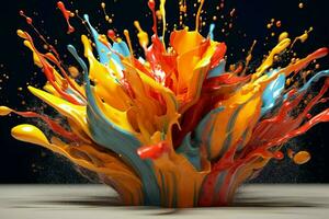 abstrakt konst med färgrik stänk 3d foto