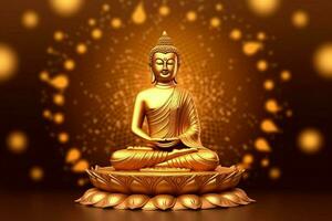gautum buddha Vesak purnima staty symbol av peac foto