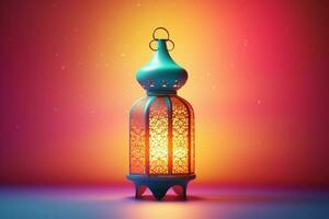 islamic lykta med färgrik bakgrund för både r foto