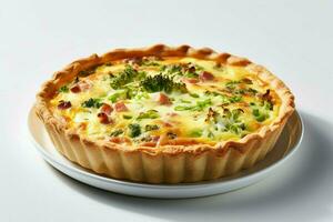 Foto av quiche med Nej bakgrund