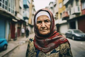 turk kvinna turkiska stad foto