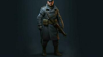 en karaktär från de spel de spel är en soldat w foto