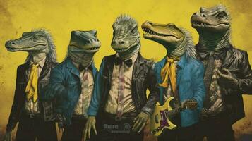 en affisch för en punk- band kallad de krokodil foto