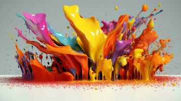 abstrakt konst med färgrik stänk 3d foto