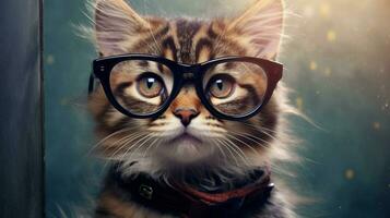 katt söt eleganta glasögon foto