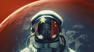 kinesisk astronaut måne foto