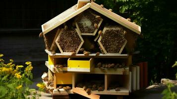 hus av bin och honung i hund hus stil foto