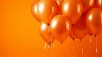 orange ballonger på en ljus orange bakgrund foto