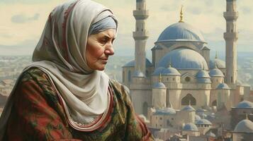 turk kvinna turkiska stad foto