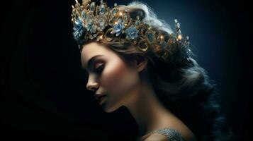 kvinna lyxig tiara skönhet foto