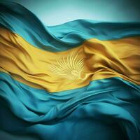 flagga av kazakhstan hög kvalitet 4k ult foto