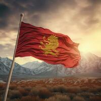 flagga av kyrgyzstan hög kvalitet 4k ult foto