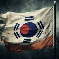 flagga av republik av korea söder korea foto
