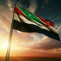 flagga av sudan hög kvalitet 4k ultra hd foto