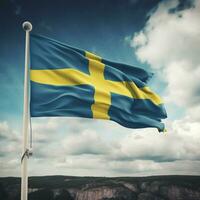 flagga av Sverige hög kvalitet 4k ultra h foto