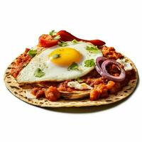 Foto av huenos rancheros med Nej bakgrund