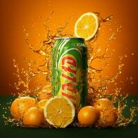 produkt skott av fanta citrus- hög kvalitet 4k ul foto