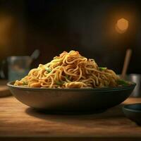 produkt skott av asiatisk spaghetti hög kvalitet 4k foto