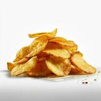 produkt skott av Foto av pommes frites med Nej backgroun