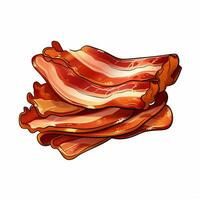 bacon 2d vektor illustration tecknad serie i vit bakgrund h foto