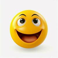 strålande ansikte med leende ögon emoji på vit bakgrund h foto