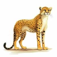 gepard 2d tecknad serie vektor illustration på vit bakgrund foto